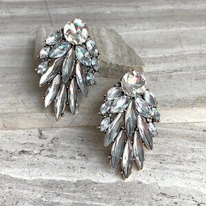 New ~ Anthropologie Ettika "Cry Me A River" Clear Crystal Drop Earrings